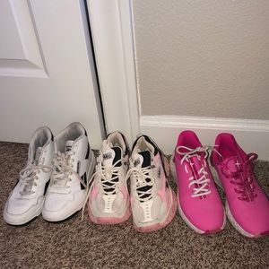 3 pairs of sneaker shoes us size range from 5.5-6.5 (fits size 5)